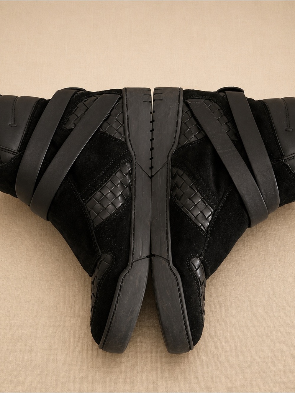 BOTTEGA VENETA Intrecciato High Top Luxury Sneaker Italy 41.5 Men 9 Women 11 - Picture 5 of 13